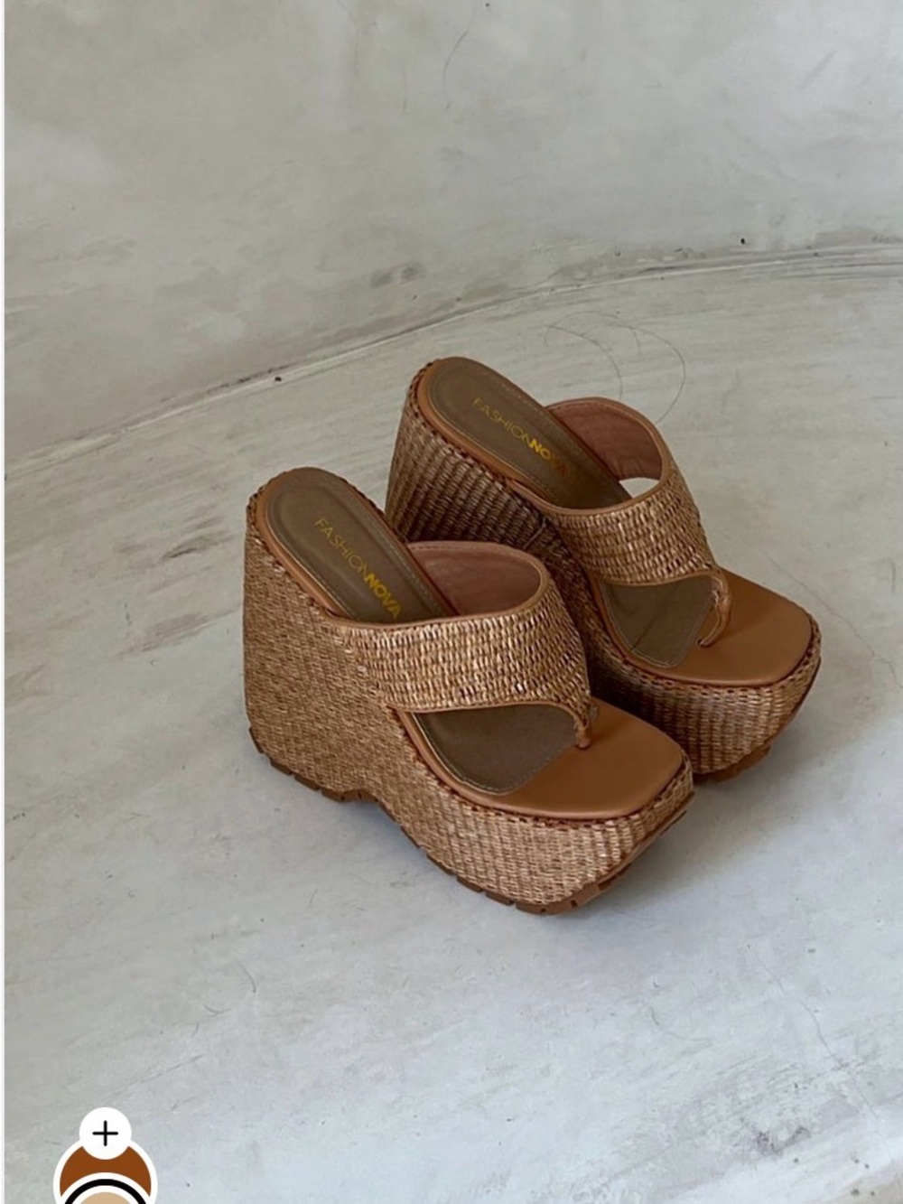 Fashion Nova Woven Tan Platform Wedge Sandals Chase the sun platform wedges